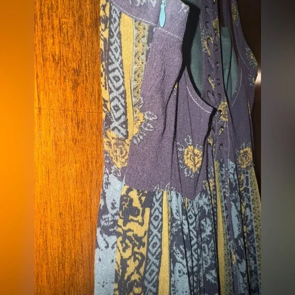 Free People Maxi Dress Sz. 8 Lace Up "You Made My Day" Cut Out Night Out Dress! - Picture 13 of 13